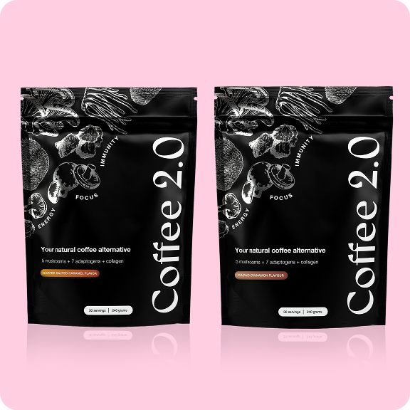 2x Coffee 2.0 (Coffee & Salted Caramel + Cacao & Cinnamon)